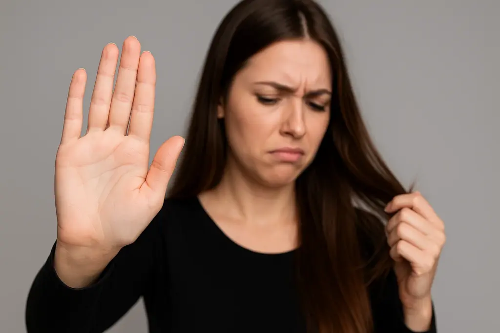 Избегайте прикосновений к вашим волосам